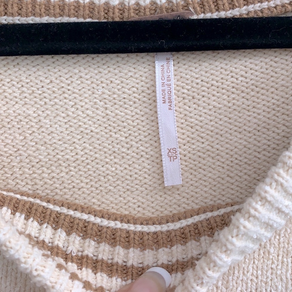 Free People Street Fair Tunic Sweater Ivory Combo - Picture 7 of 13